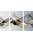 3 Pieces Nordic Luxury Ribbon Abstract Landscape Wall Art